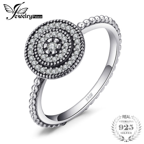 JewelryPalace 925 Sterling Silver Timeless Friendship Halo Ring Gift For Her Mother Girlfriend Anniversary Present Fine Jewelry